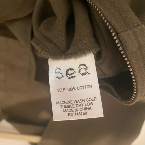 SEA Adalene Tie-waist Cotton-twill Dress in “Army” - Picture 9 of 9